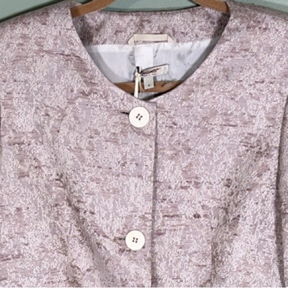 Santorelli Janet Tailored Three Button Textured Blazer Linen Blend Pink sz 8 NWT - Picture 4 of 8